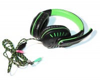 Наушники Esperanza 'Crown', Black Green, 2x3.5 мм, микрофон, 105 дБ, 32 Ом, 2 м